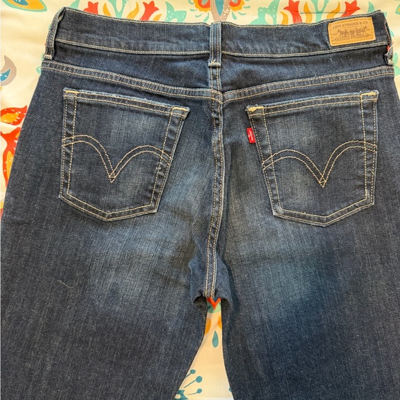 Levi's Women's 505 Dark Blue Straight Leg Jeans - Picture 3 of 4